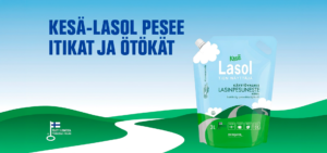 Kesä-Lasol käyttövalmis lasinpesuneste 3 L koivuntuoksulla, pesee itikat ja ötökät tuulilasista